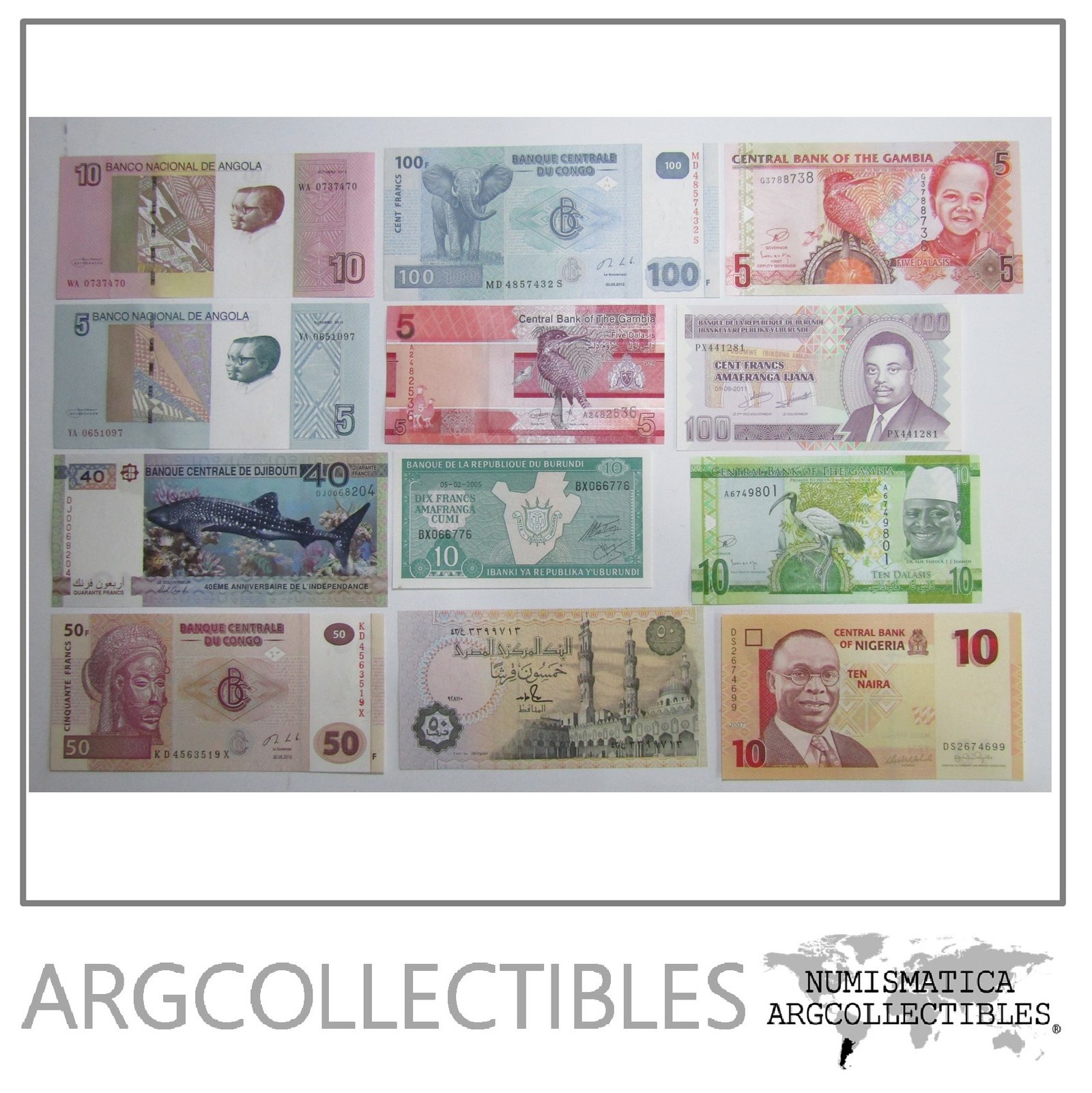 Africa Lote de 47 Billetes Diferentes Paises Todos UNC