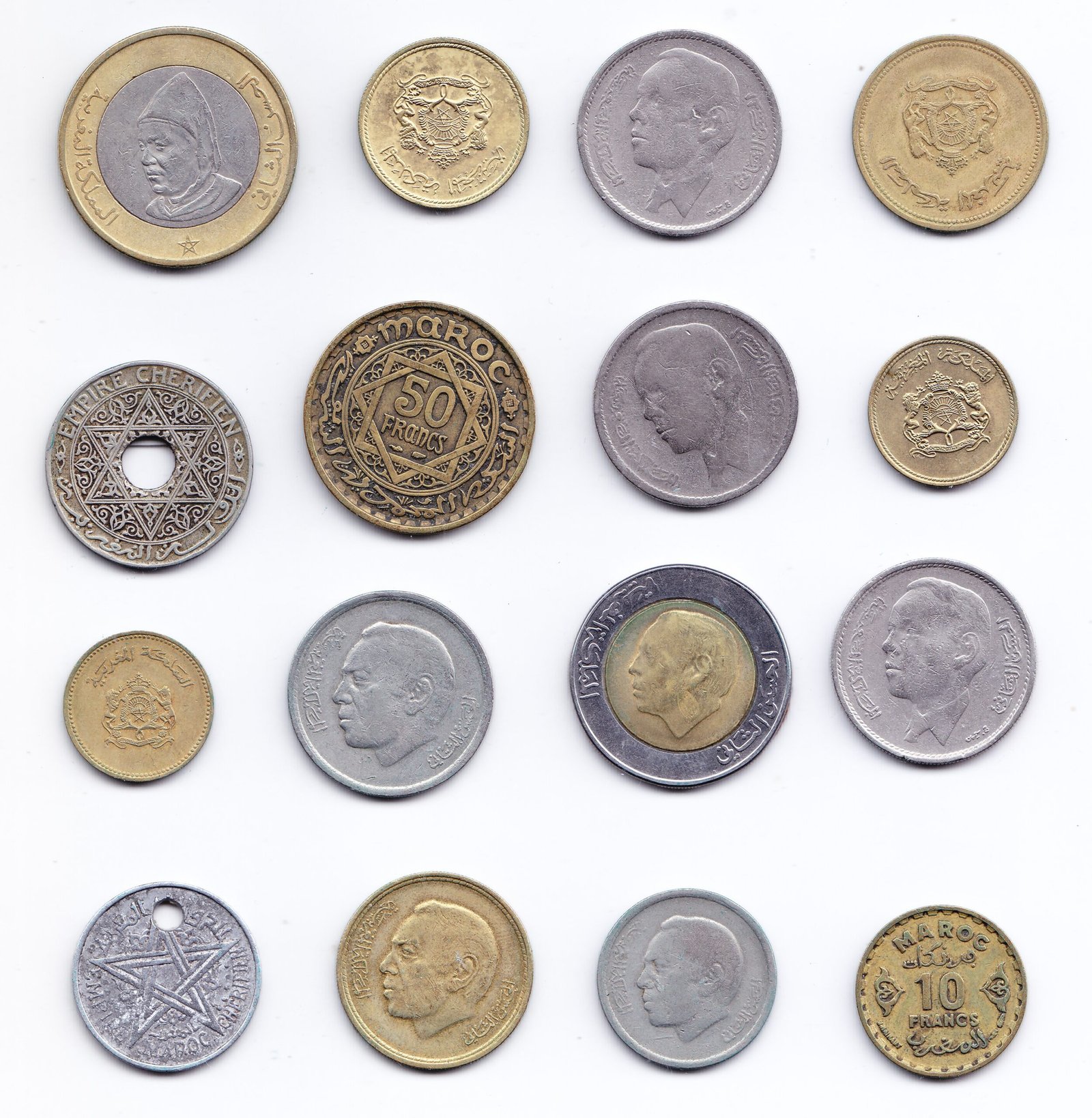 Marruecos Lote de 16 Monedas Variado Periodos 1921 / 1995 VF/XF - Imagen 2
