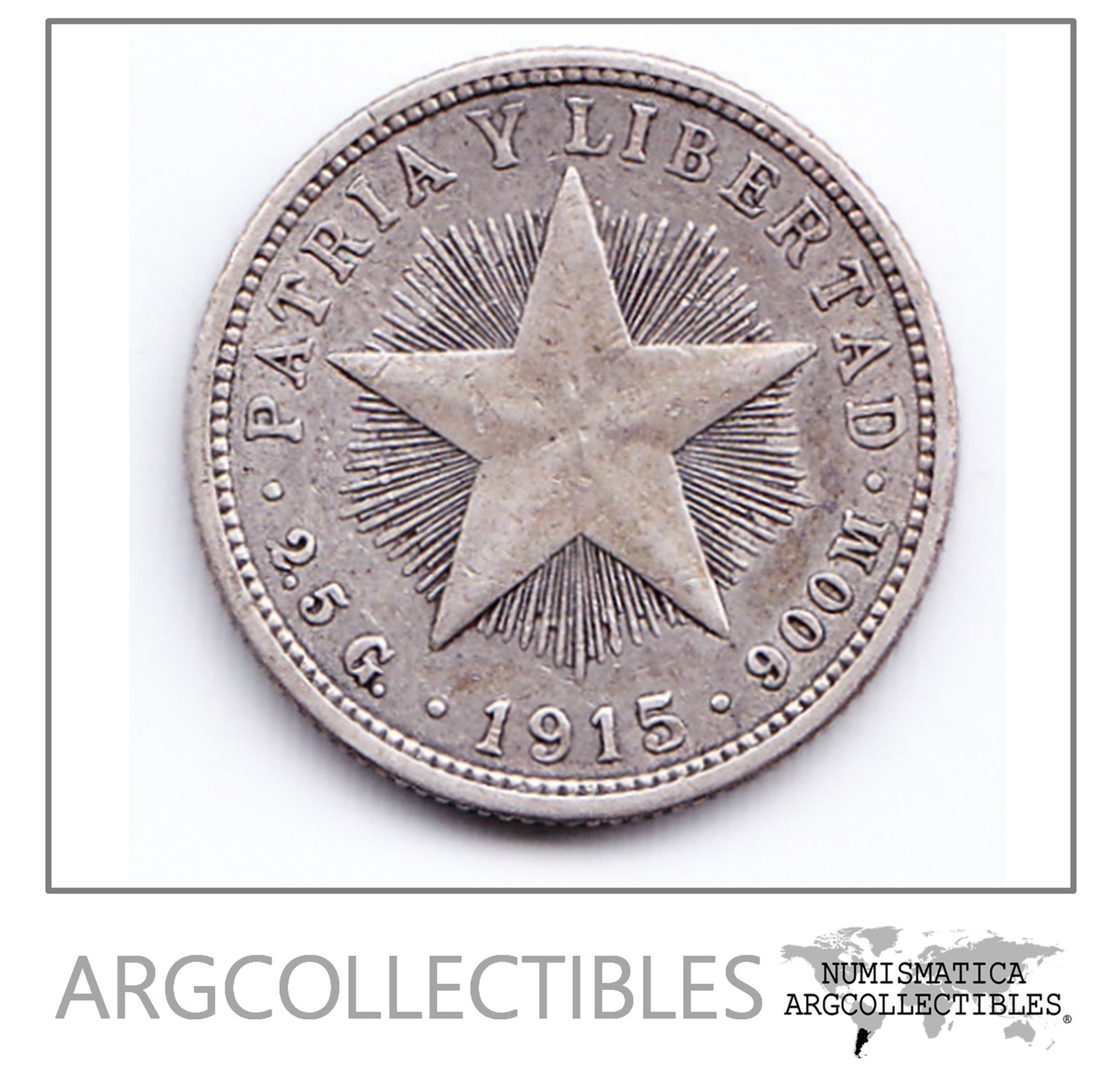 Cuba Moneda 10 Centavos Plata 1915 Km-12 Condicion Xf