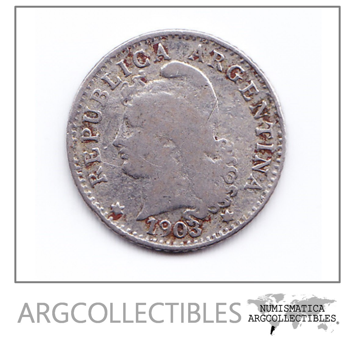 Argentina Moneda 5 Centavos Niquel 1903 Moneda Nacional F+