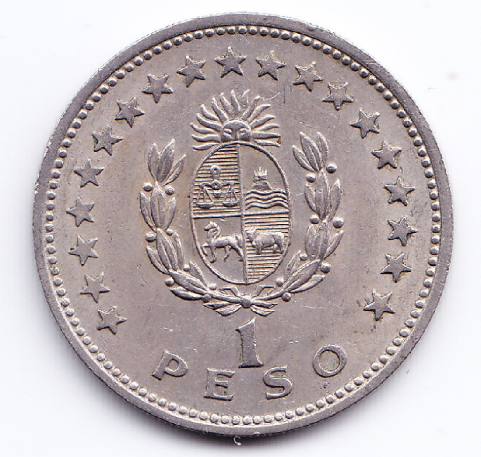 Uruguay Moneda 1 Peso Niquel Año 1960 Artigas Km-42 Au - Imagen 2