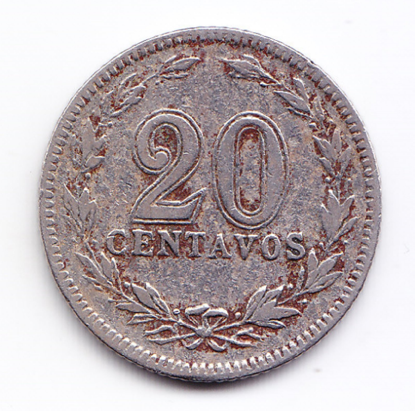 Argentina Moneda 20 Centavos Niquel 1908 Moneda Nacional F+ - Imagen 2