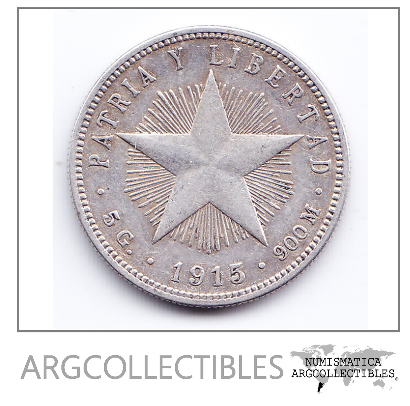 Cuba Moneda 20 Centavos Plata 1915 Km-13 Condicion Xf