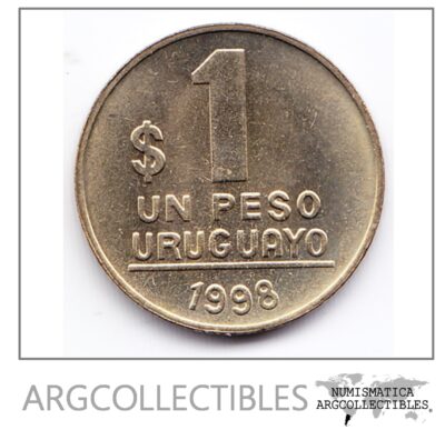 Uruguay Moneda 1 Peso Bronce 1998 Km-103.2 Unc