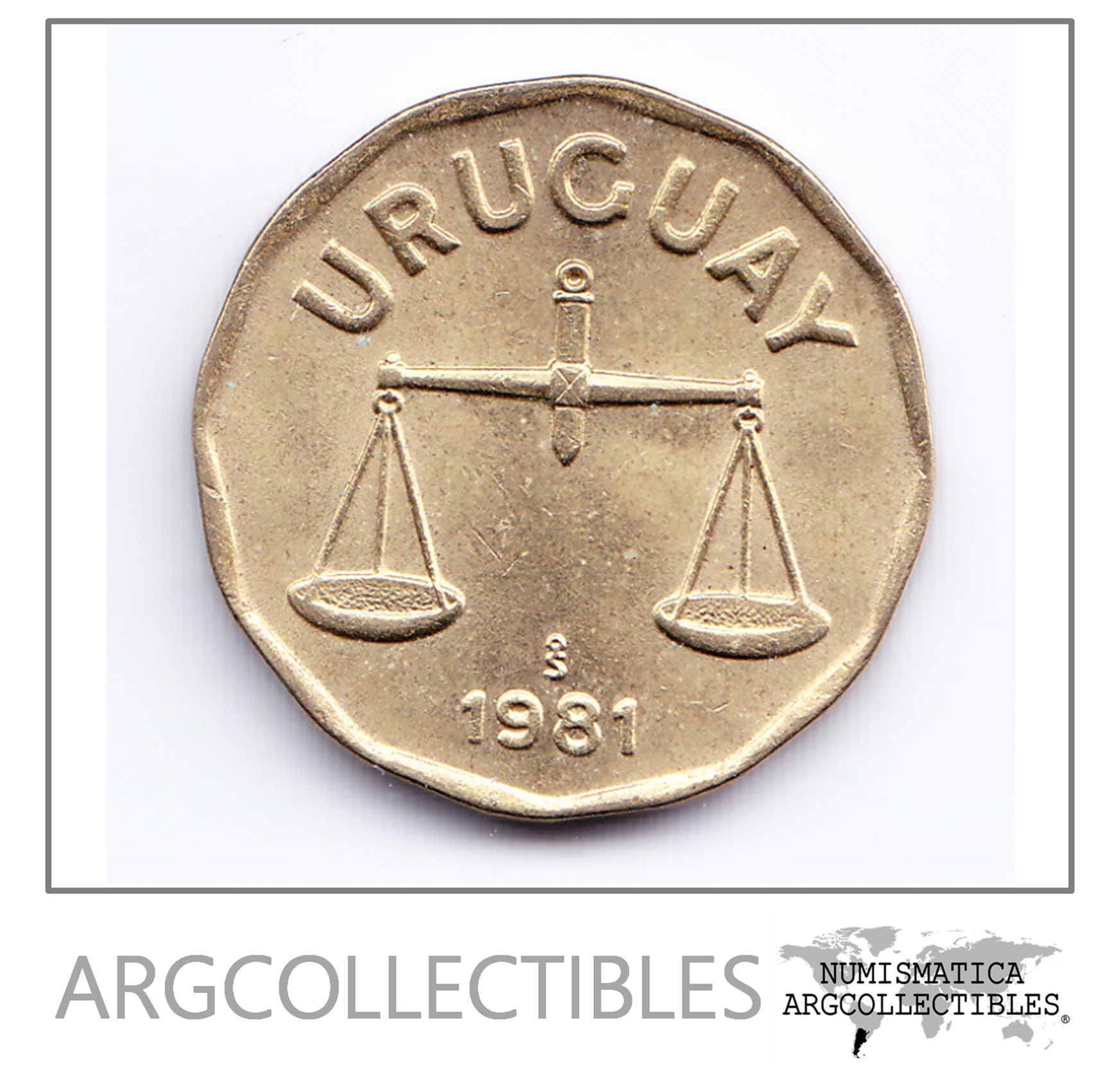 Uruguay Moneda 50 Centesimos Bronce 1981 Km-68 Unc