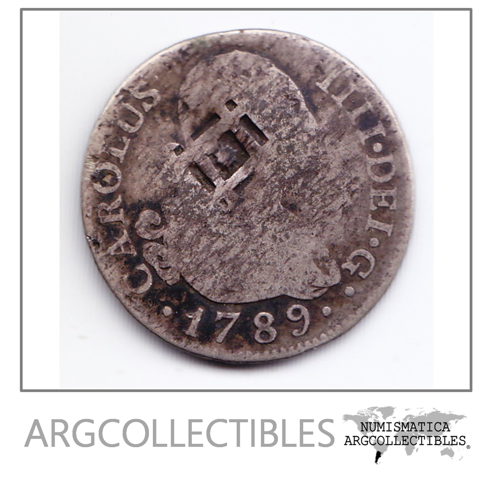 Cuba Trinidad 2 Reales Plata 1789 Madrid Carlos III Km-2 F+