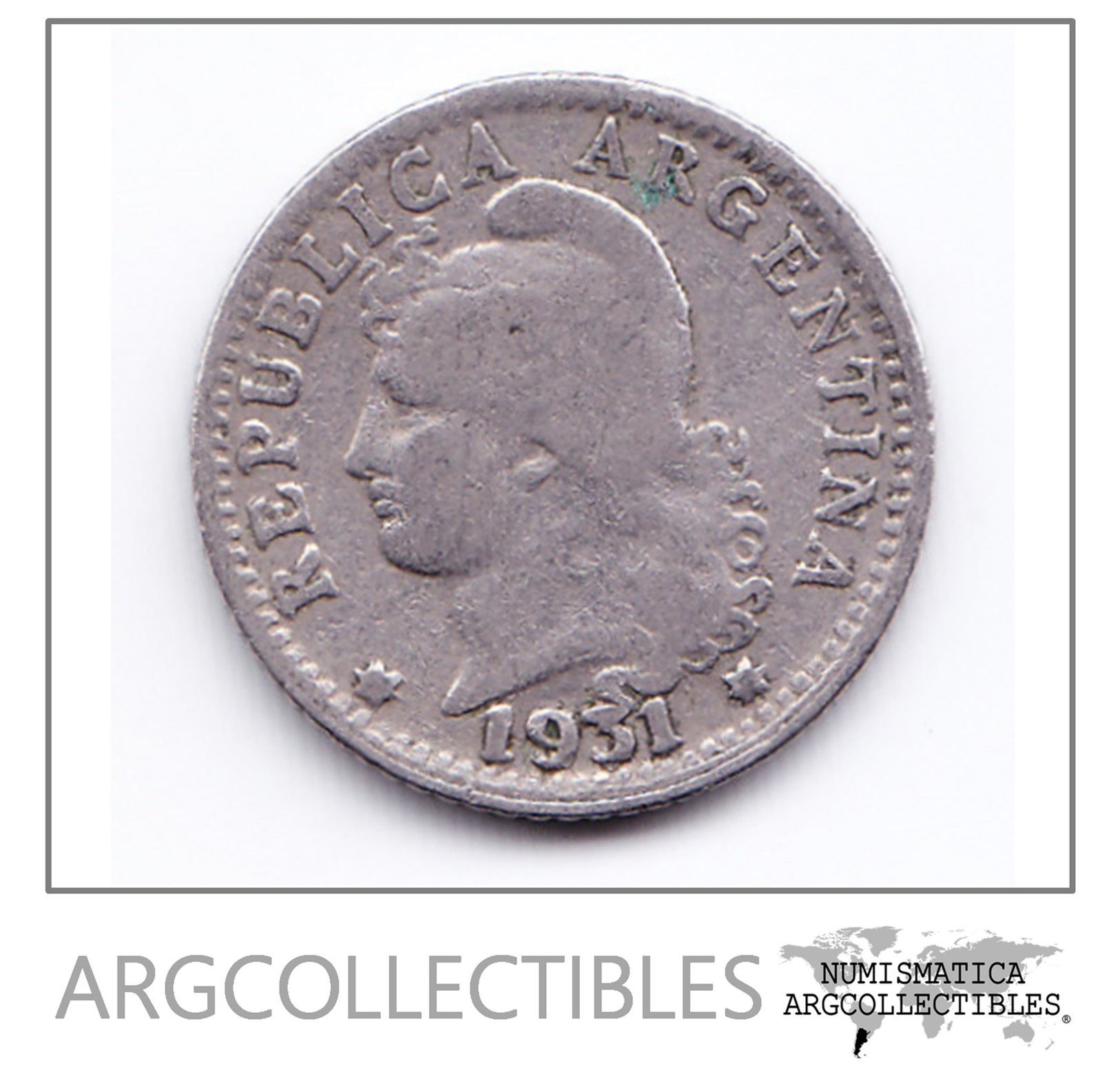 Argentina Moneda 5 Centavos Niquel 1931 Moneda Nacional F+