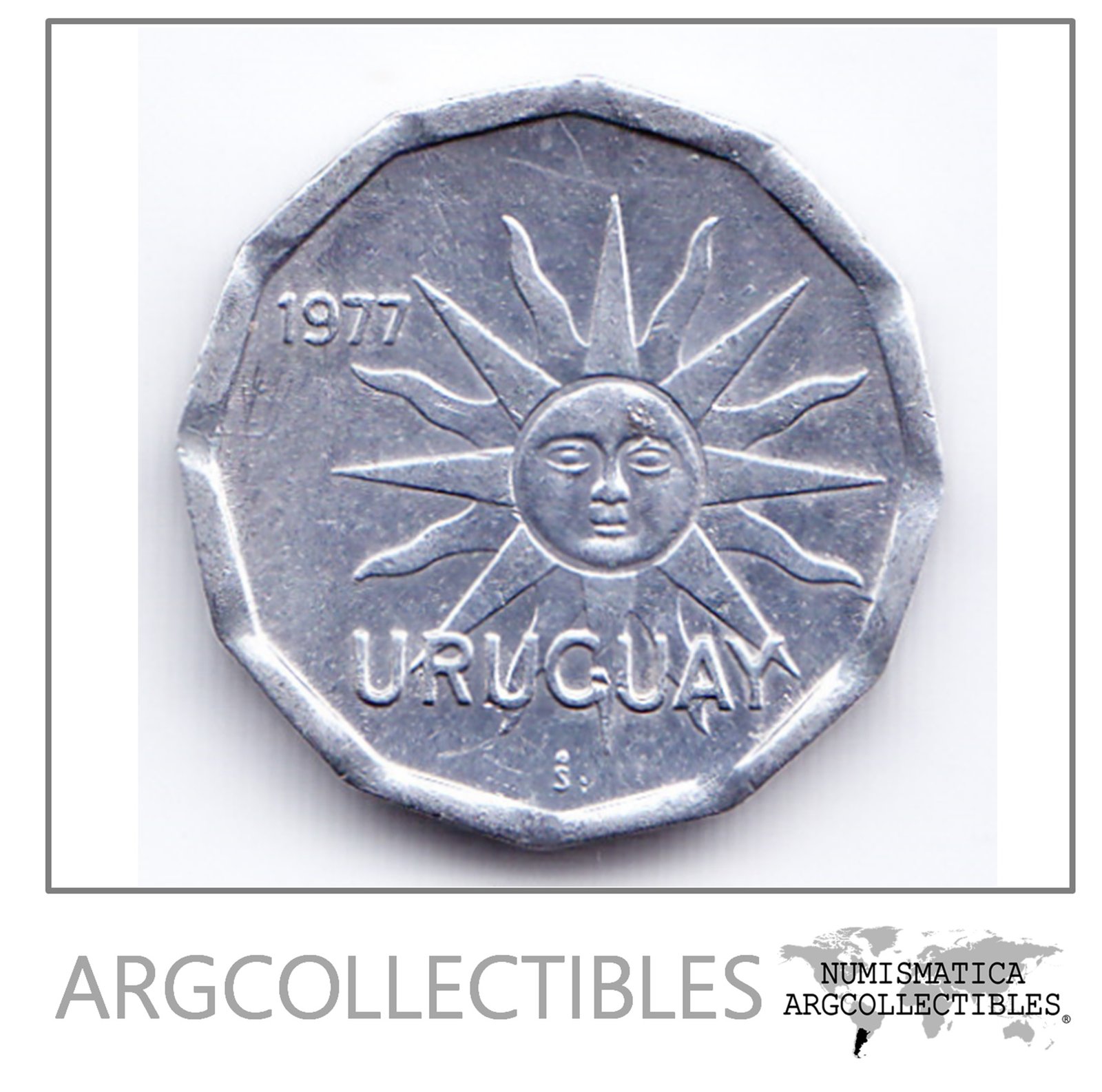 Uruguay Moneda 1 Centesimo Aluminio 1977 Km-71 Au
