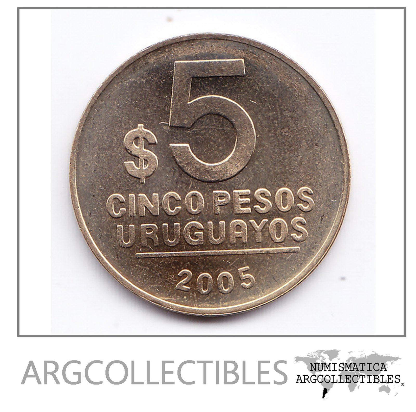 Uruguay Moneda 5 Pesos Bronce 2005 Km-120.2 Unc