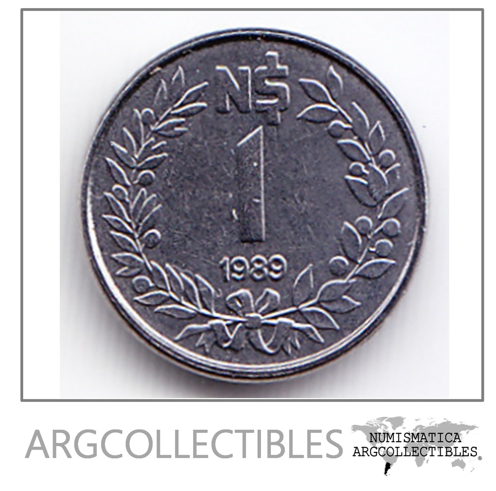 Uruguay Moneda 1 Nuevo Peso Acero 1989 Km-95 Unc