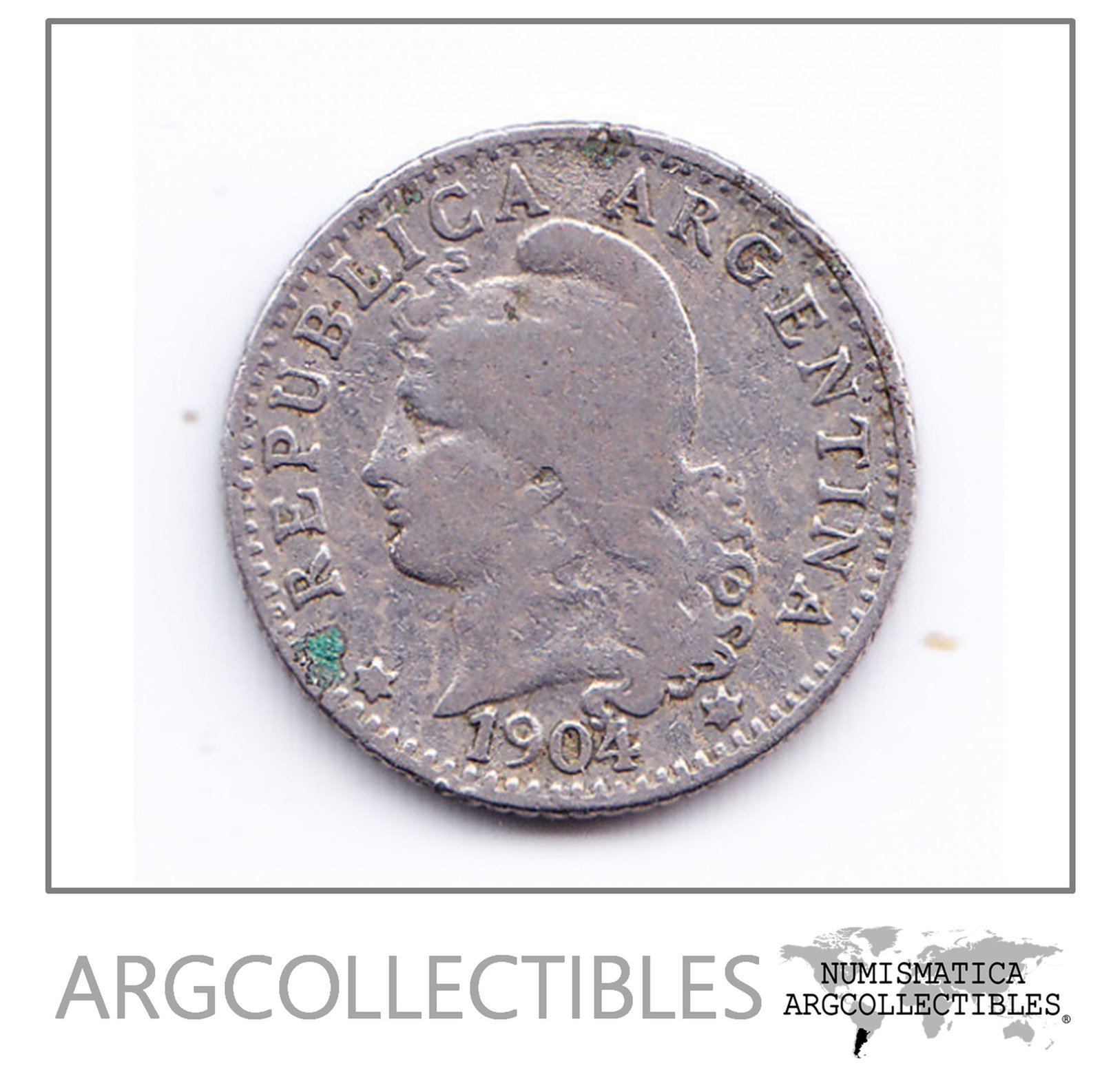 Argentina Moneda 5 Centavos Niquel 1904 Moneda Nacional F+