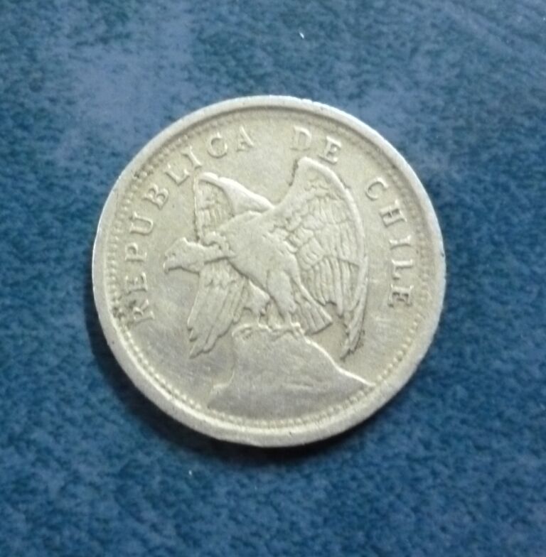 CHILE Moneda 10 Centavos, KM166 VF 1921 - Imagen 2