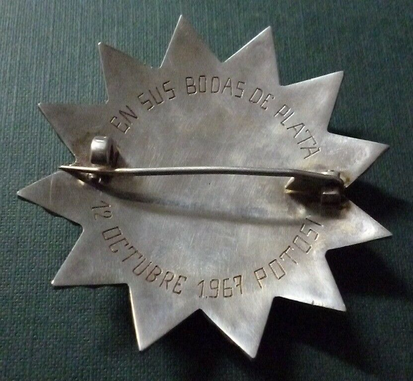 Bolivia Medalla Mason Logia Honor & Prudencia #1 Logia Hisp (Silver Weddings) - Imagen 2