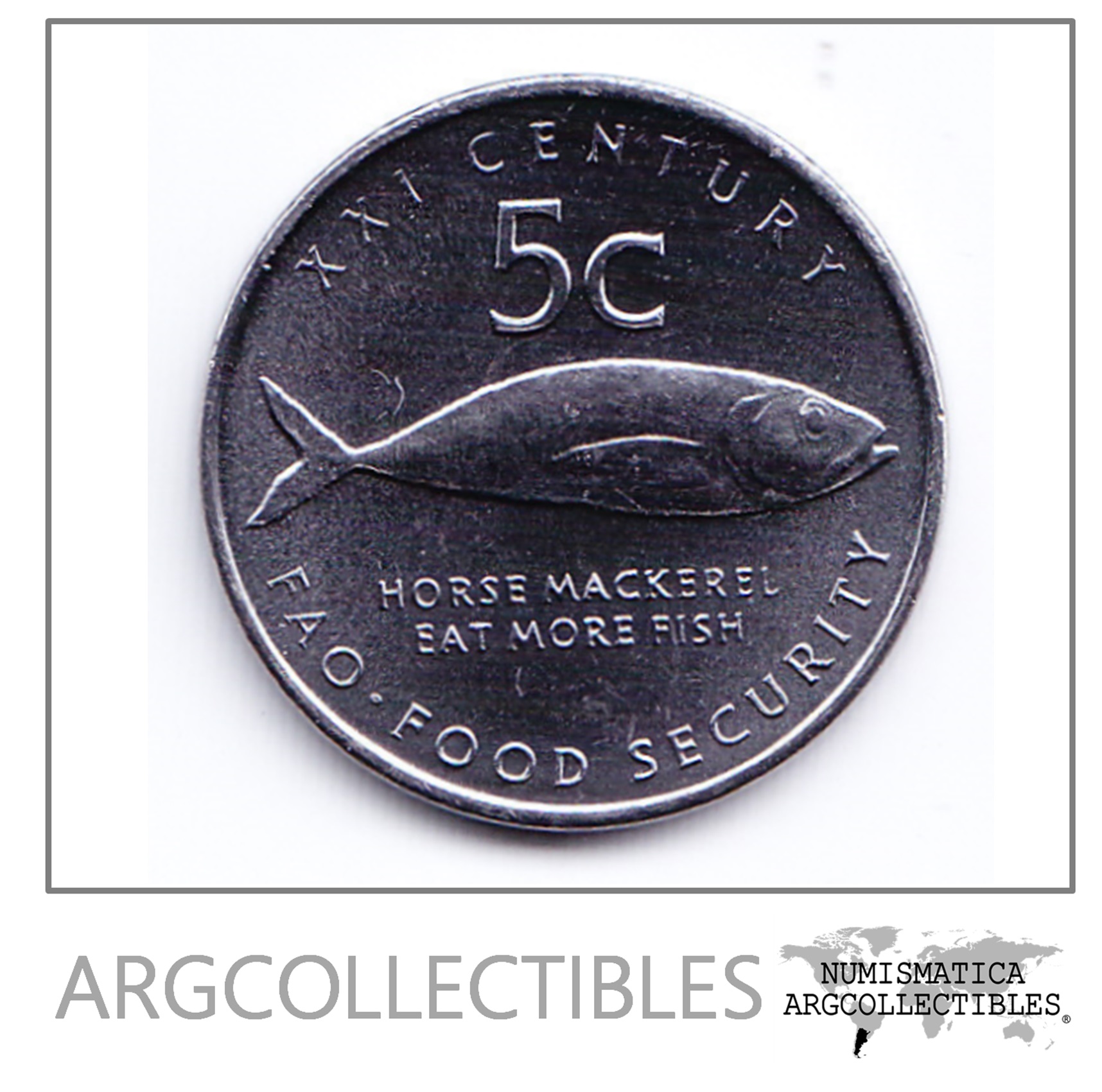 Namibia Moneda 5 Centavos Acero 2000 Fao Pez Km-16 Unc