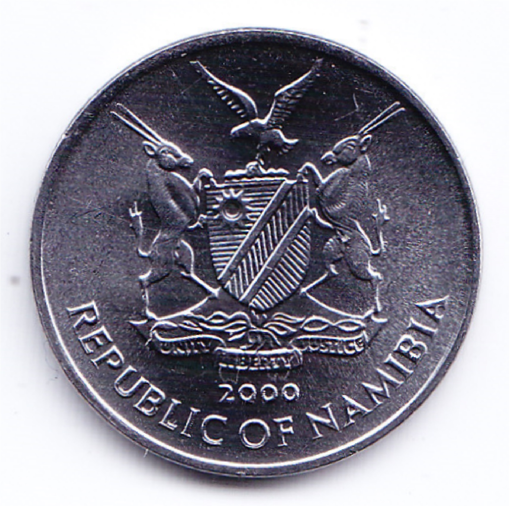 Namibia Moneda 5 Centavos Acero 2000 Fao Pez Km-16 Unc - Imagen 2