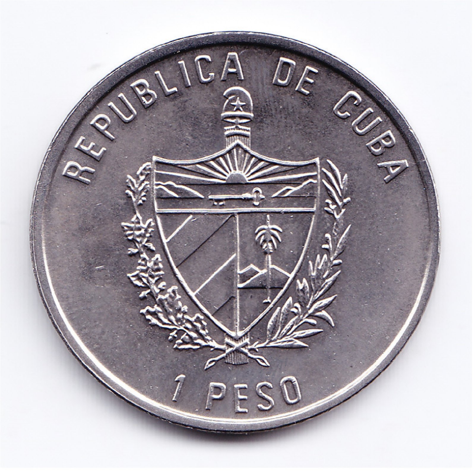Cuba Moneda 1 Peso Niquel 1997 Flora del Caribe Lochnera Rosea Unc - Imagen 2