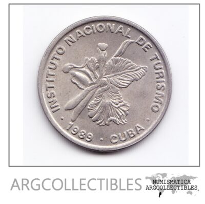 Cuba Moneda 25 Centavos Cuproniquel 1989 Intur Km-418.2 Unc