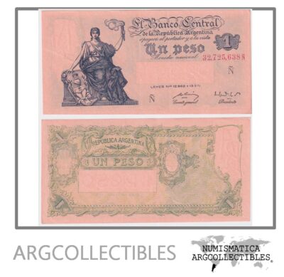 Argentina Billete 1 Peso 1952 P-257/BOT-1843 AU (Serie Ñ)