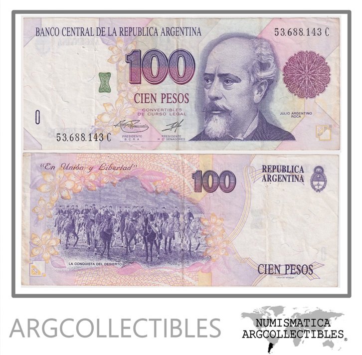 Argentina Billete 100 Pesos 1996 P-345b/BOT-3082 VF+ (SERIE C)
