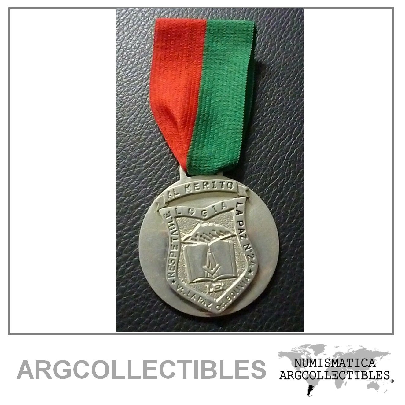 Bolivia Medalla Mason Logia La Paz #24 Mason Merito