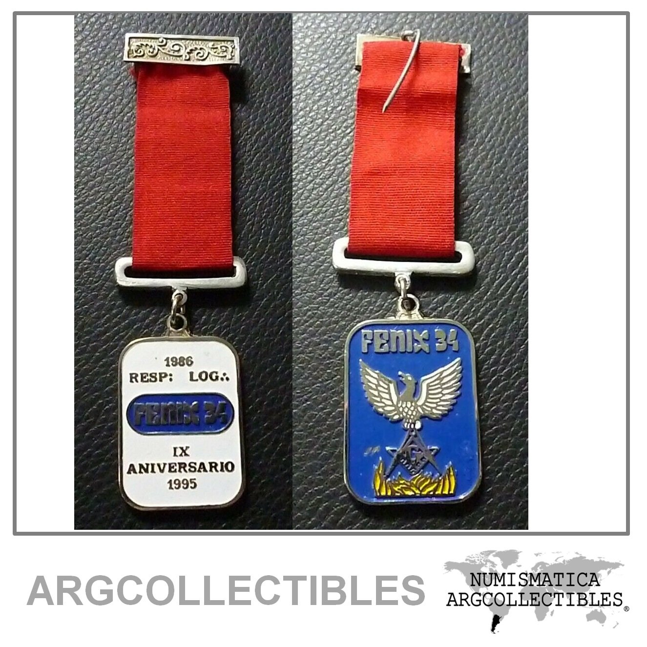 PERU Medalla Masonica Logia Fenix 34 (IX Aniversario)
