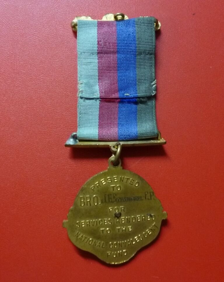 Inglaterra Medalla Masonica GLE RAOB National Convalescent Fund (Donor) - Imagen 2