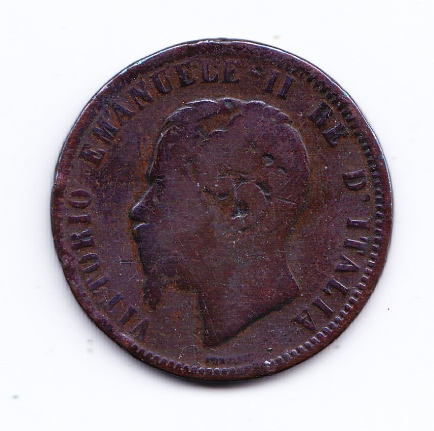 Italia Moneda 10 Centesimos Cobre 1866 N Km-11.4 Condicion F - Imagen 2