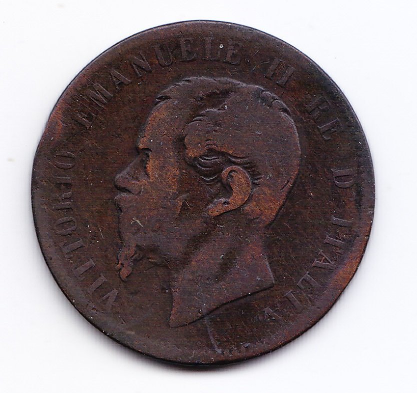 Italia Moneda 10 Centesimos Cobre Año 1867 T Km-11.6 F+ - Imagen 2