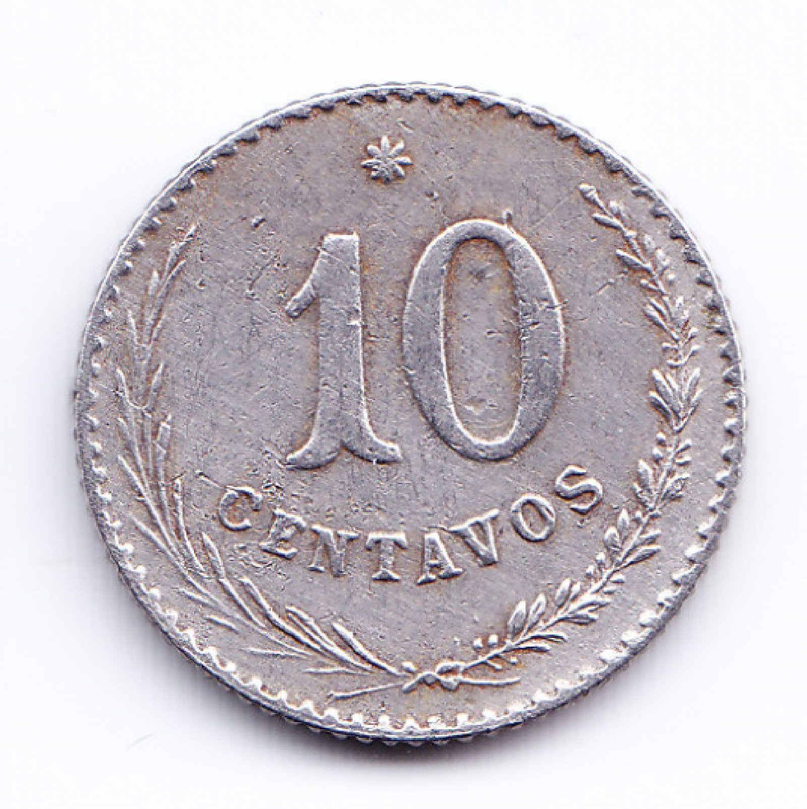 Paraguay Moneda 10 Centavos Niquel Año 1900 Km-7 Vf - Imagen 2