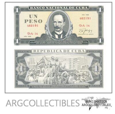 Cuba Billete 1 Peso Año 1986 P-102c Condicion Unc