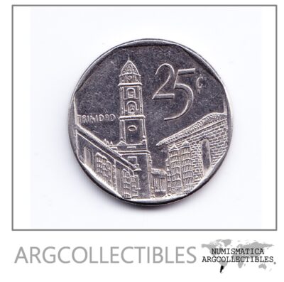 Cuba Moneda 25 Centavos Acero 2003 Cuc Km-577.2 Au