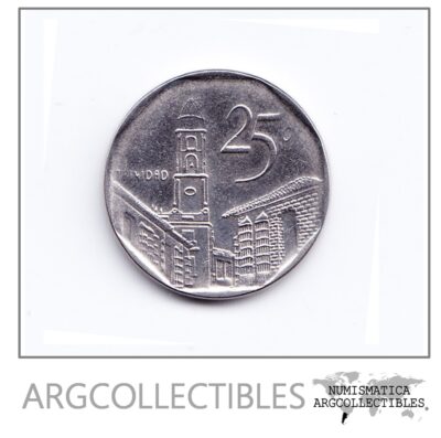 Cuba Moneda 25 Centavos Acero 2008 Cuc Km-577.2 Au