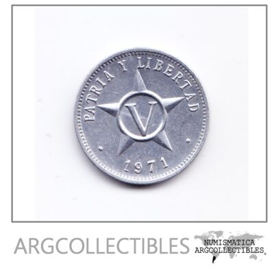 Cuba Moneda 5 Centavos Aluminio 1971 Km-34 Condicion Unc