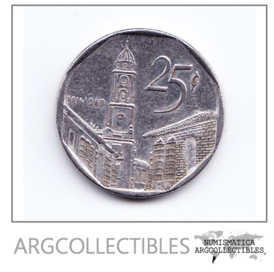 Cuba Moneda 25 Centavos Acero 2000 Cuc Km-577.1 Au