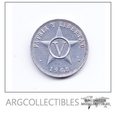 Cuba Moneda 5 Centavos Aluminio 1968 Km-34 Condicion Xf