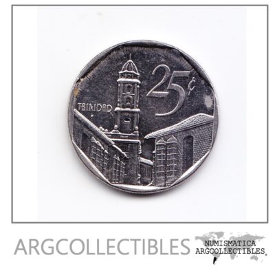 Cuba Moneda 25 Centavos Acero 1994 Cuc Km-577.1 Au