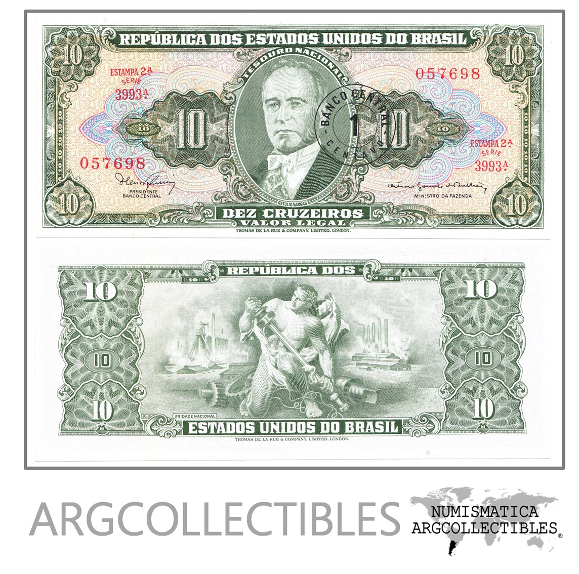 Brasil Billete 1 Centavo 1967 P-183b UNC