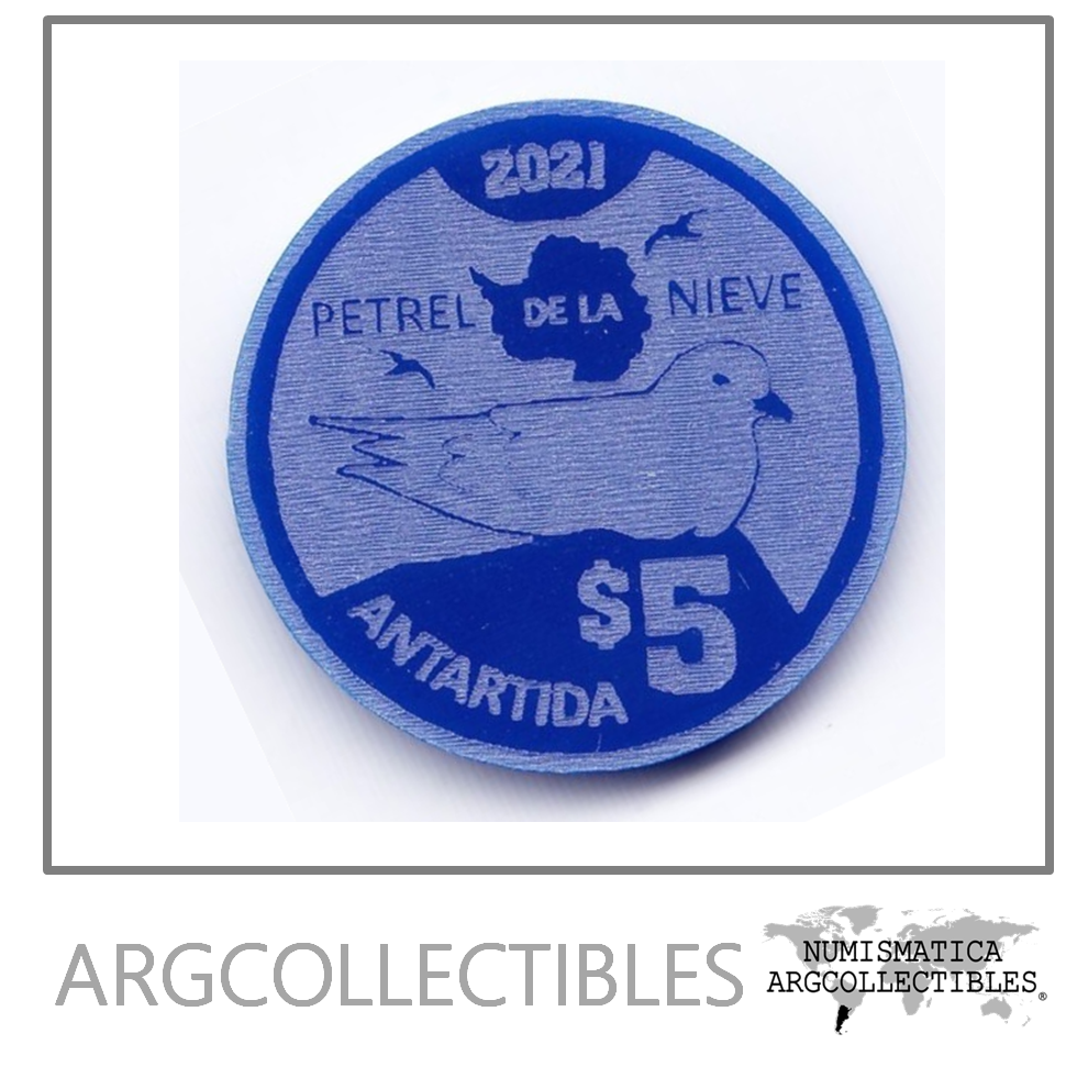 Antartida Monedas Fantasia 5 Dolares 2021 Petrel de la Nieve Animales UNC