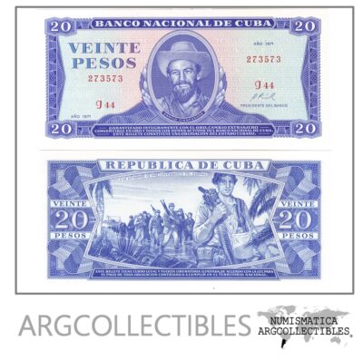Cuba Billete 20 Pesos Año 1971 P-105a Unc