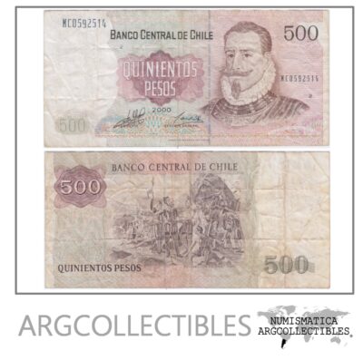 Chile Billete 500 Pesos Año 2000 P-153e Vf