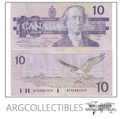 Canada Billete 10 Dolares Año 1989 P-96a Vf