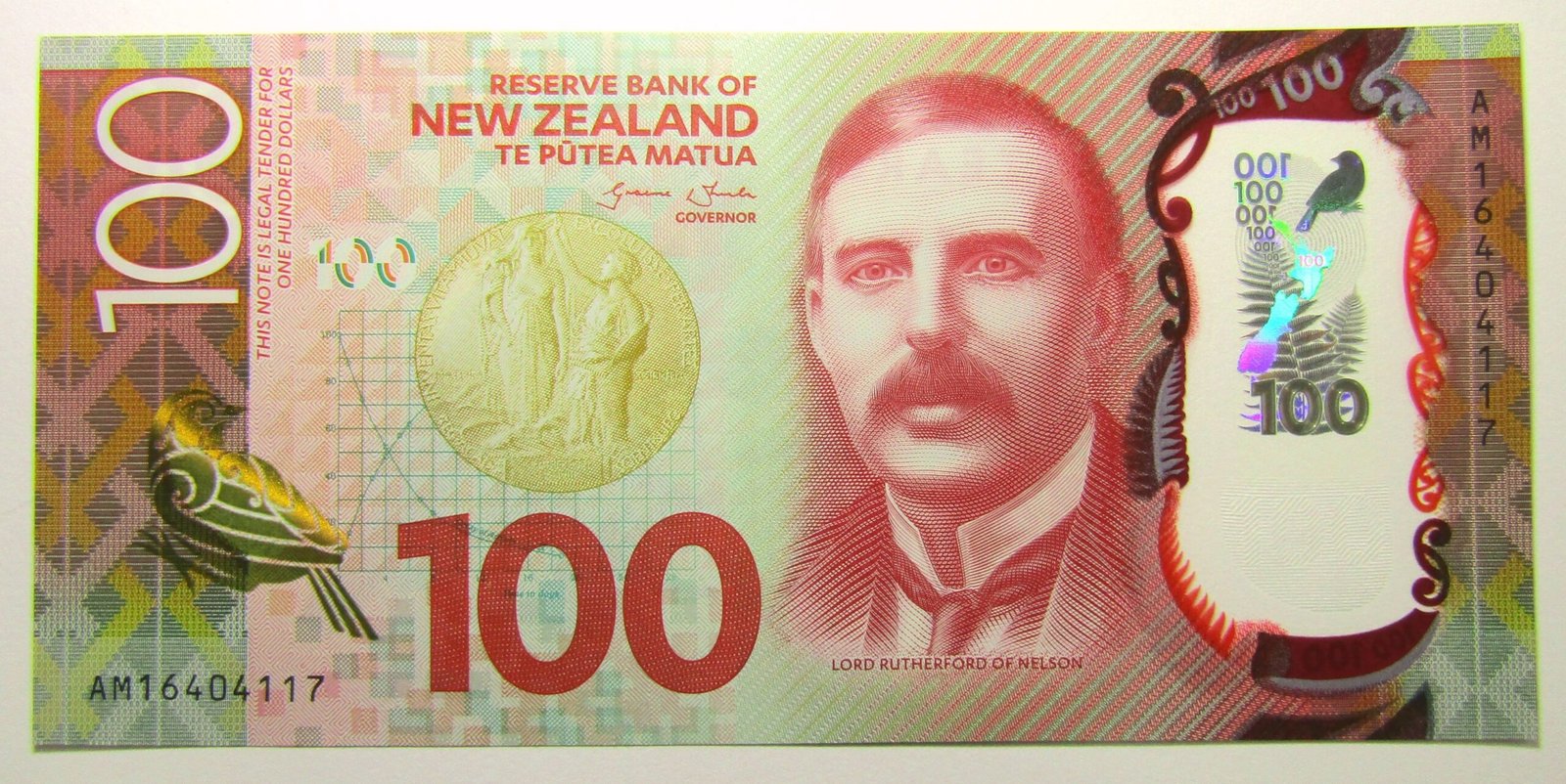 Nueva Zelanda Billete 100 Dolares Polimero 2016 KM-195 UNC - Imagen 3