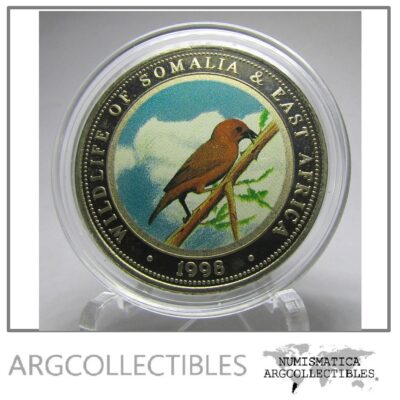 Somalia Moneda 25 Shillings 1998 Niquel Pajaro Estornino Color KM-62 UNC