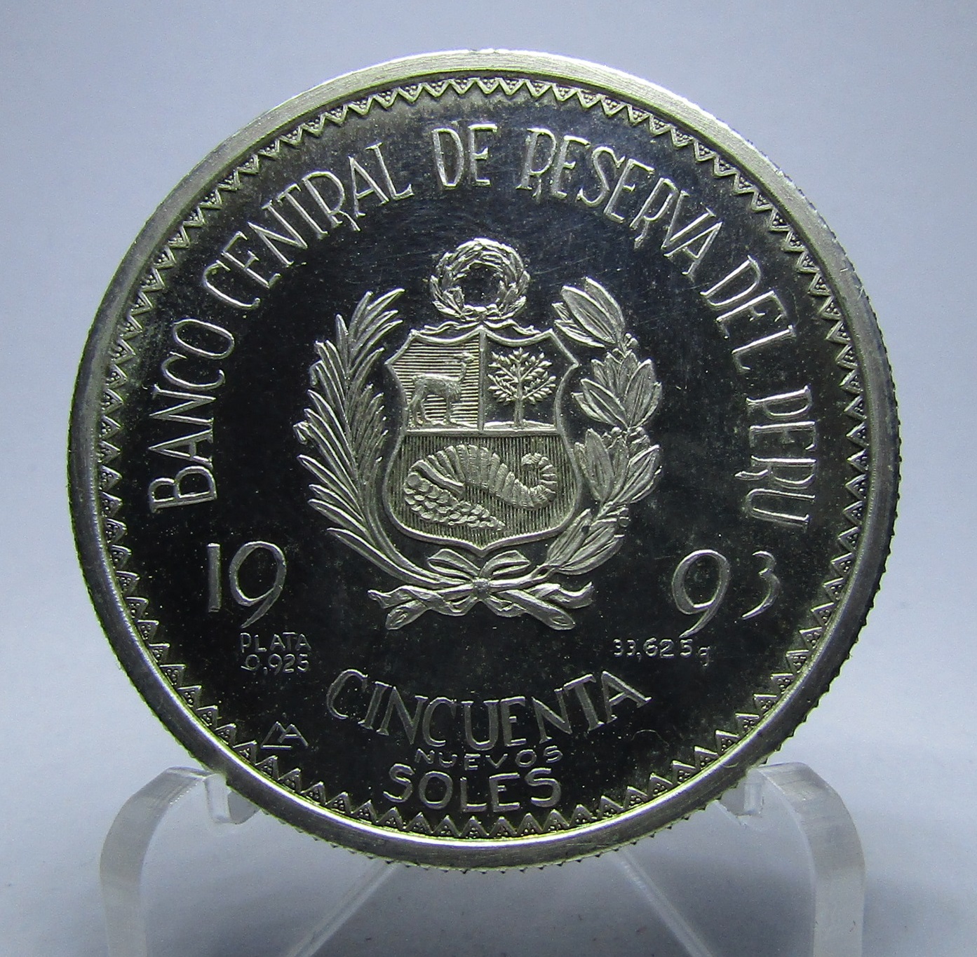 Peru Moneda 50 Soles 1 Onza Plata 925, Int. Comercial Japon Peru, KM-320 Proof - Imagen 2