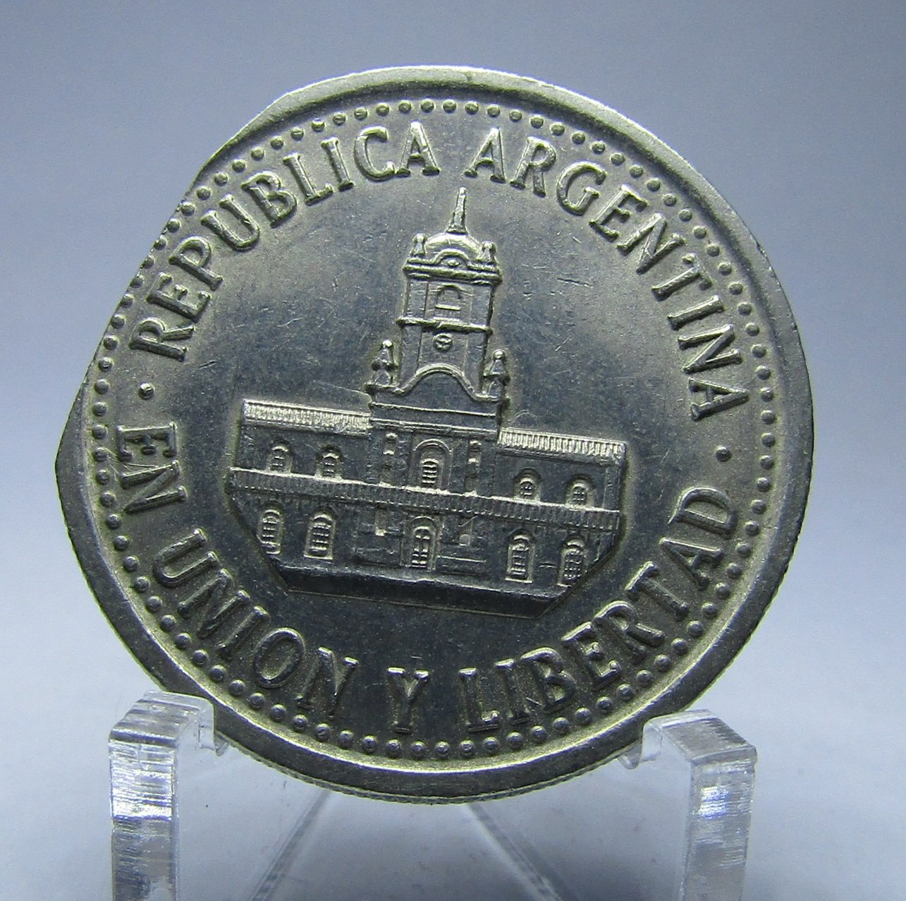 Argentina Moneda 25 Centavos 1994 Error Capada Niquel AU - Imagen 3