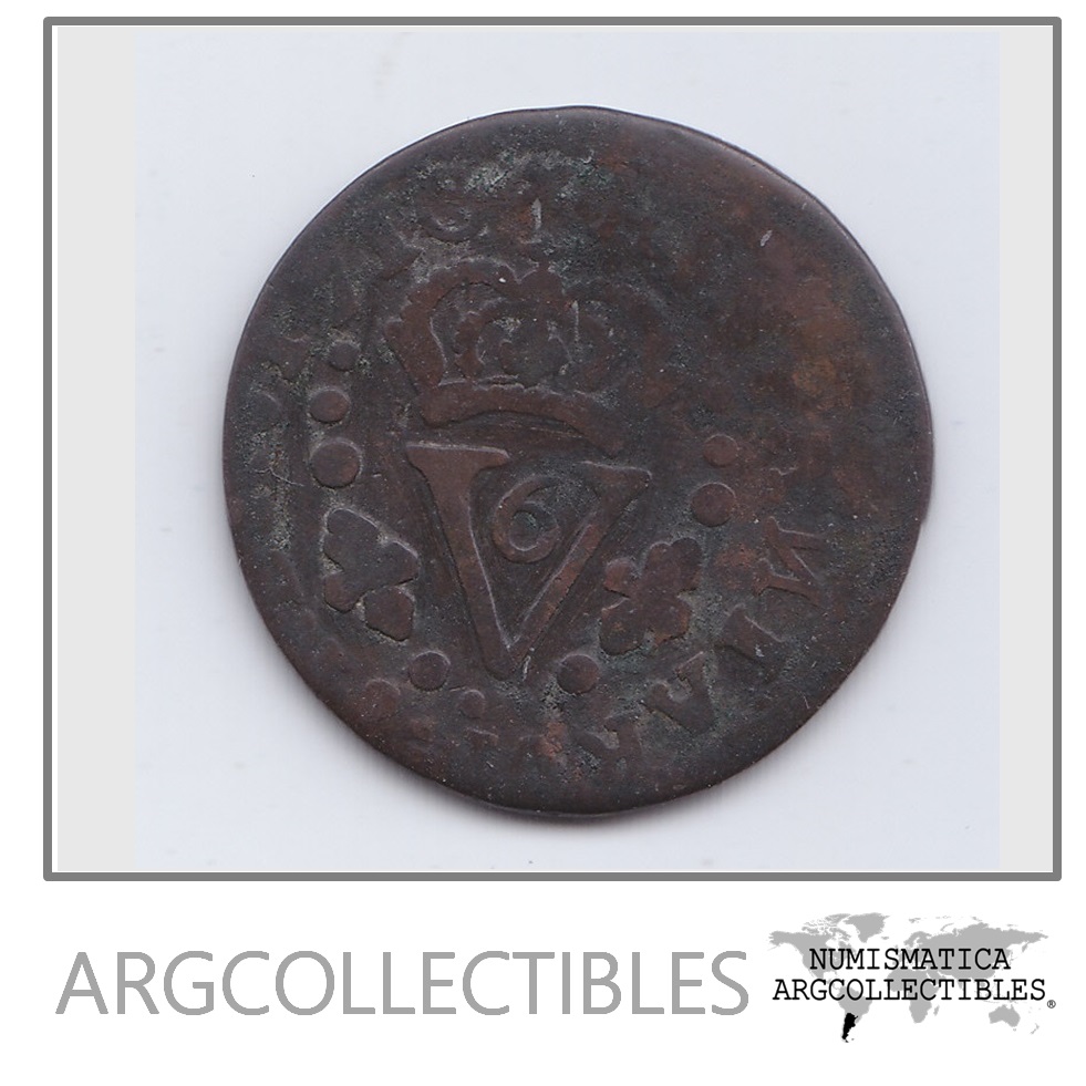 España Moneda Valencia Sise 1710 Cobre Felipe V Condicion F+