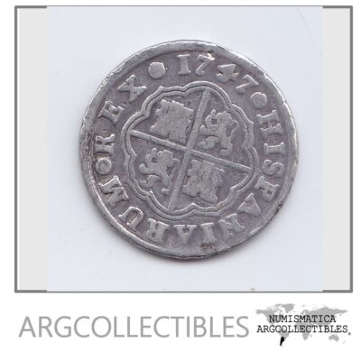 España Moneda Madrid 1 Real 1747, JB Plata 8330 Fernando VI KM-369.1 VF