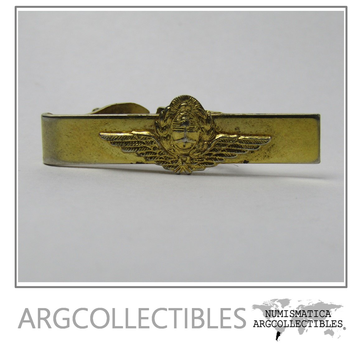 Argentina Antiguo Bronce Fuerza Aerea Escudo Alas
