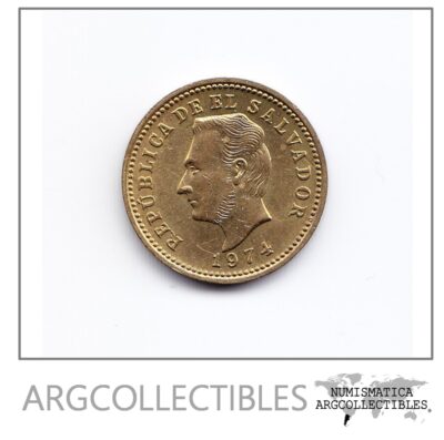 El Salvador Moneda 3 Centavos Laton 1974 Km-148 Au