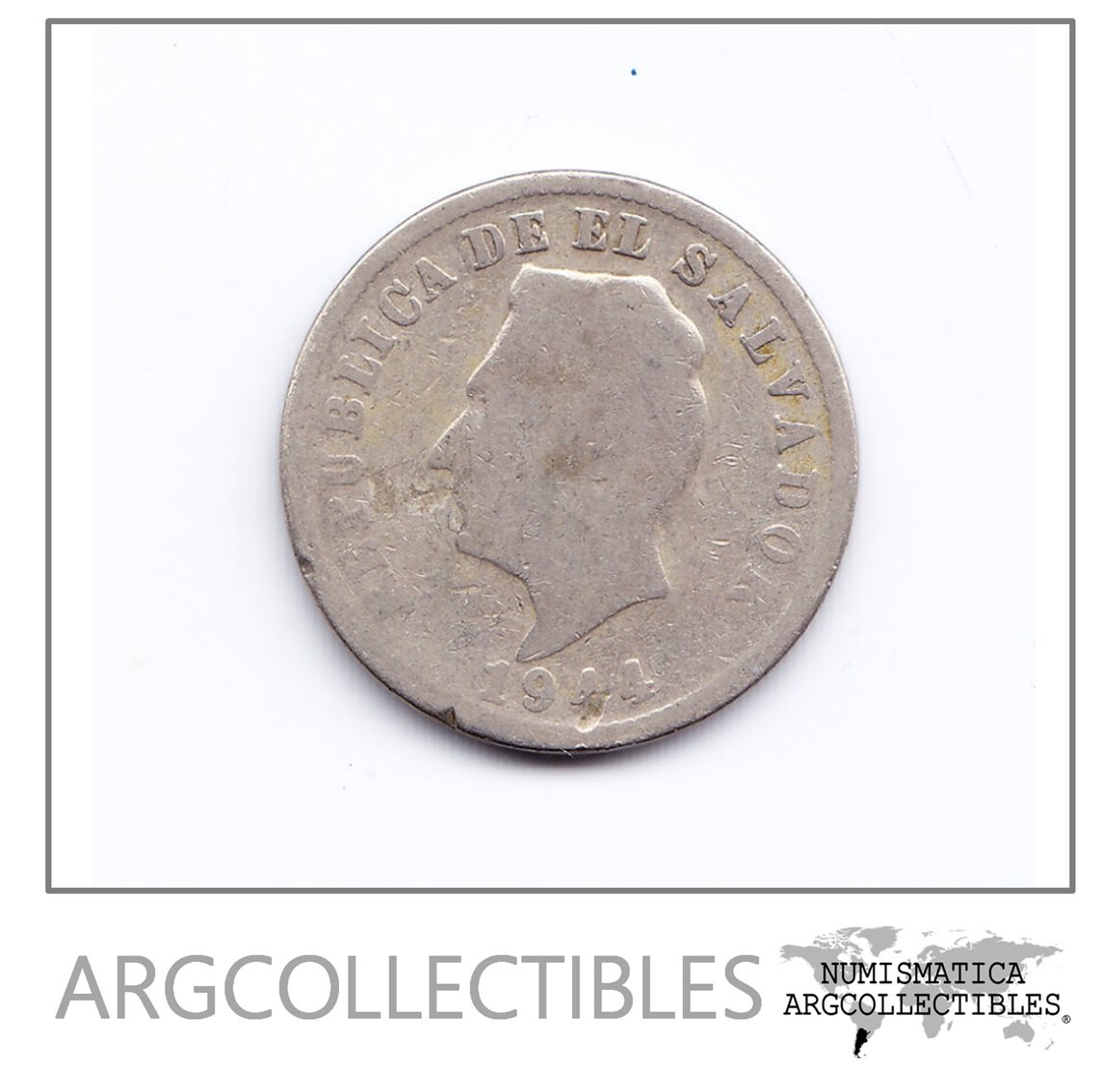 El Salvador Moneda 5 Centavos Niquel Año 1944 Km-134a F-